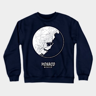 Monaco City Map - Full Moon Crewneck Sweatshirt